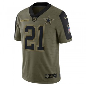 Dallas Cowboys Tröjor Ezekiel Elliott 21 Nike 2021 Salute to Service - Herr
